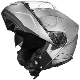 Daytona Glide Helmet - Silver Metallic - Lightweight Dirt Bike Helmet with Anti-Scratch Shield - DOT Approved and Anti Fog with Dual Density EPS Liner - Bluetooth Compatible - 3XL- 4.2 Pounds