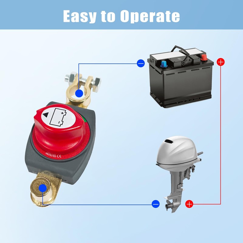 Lskioer Top Post Battery Disconnect Switch, 275A 12-48V Master Power