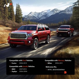 A-Premium Interior Door Handle Front Right Passenger Side - Compatible with 2006-2012 Ford Fusion & 2007-2012 Lincoln MKZ, 2006 Zephyr & 2006-2011 Mercury Milan - Black Housing with Chrome Lever