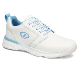 Dexter Womens Wide Width Raquel LX Bowling Shoes (for Right or Left Handed Bowlers- Universal Slide Soles on Both Shoes) Bowling Shoes - White/Blue 7