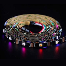 BTF-LIGHTING WS2815 (Upgraded WS2812B) 16.4ft 150 Pixels Magic Dream Color Individually Addressable RGB LED Flexible Strip Light 5050 SMD Dual Signal IP30 Non-Waterproof DC12V Black PCB