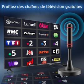 2025 Neue leistungsstarke DVB-TV-Antenne, 500 km, lange Reichweite und 360 ° TV-Antenne, für 1080P 4 K TV-Kanäle kostenlos – 5 m Koaxialkabel & mit Magnetfuß