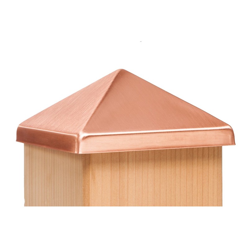 4x4 Post Point Cap - Solid Copper - Designed to