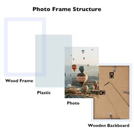 JCJMY 6x9 Picture Frame Set of 6 for Wall Hanging or Tabletop, Wood 6 x 9 Wall Gallery Poster Photo Frames Bulk for 6 by 9 Photo, 6 Pack, White