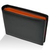 Aimato Men's Bi-fold Wallet, Genuine Leather, Box-Shaped, Coin Purse, Large