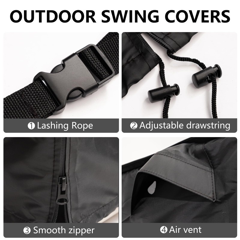 WEIMELL Outdoor Swing Cover 3 Triple Seater Waterproof Garden Patio