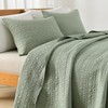 HORIMOTE HOME Quilt Set Queen Size Sage Green, Classic Geometric