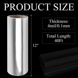 Supkiir Transparency Blank Stencil Sheets, 12inchs x 40ft Roll 4 Mil Clear Acetate Sheet, Reusable PET Template Stencils for Cutting Paper Crafts Decor