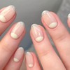 24Pcs Medium Fake Nails Almond French Tip Short Press On