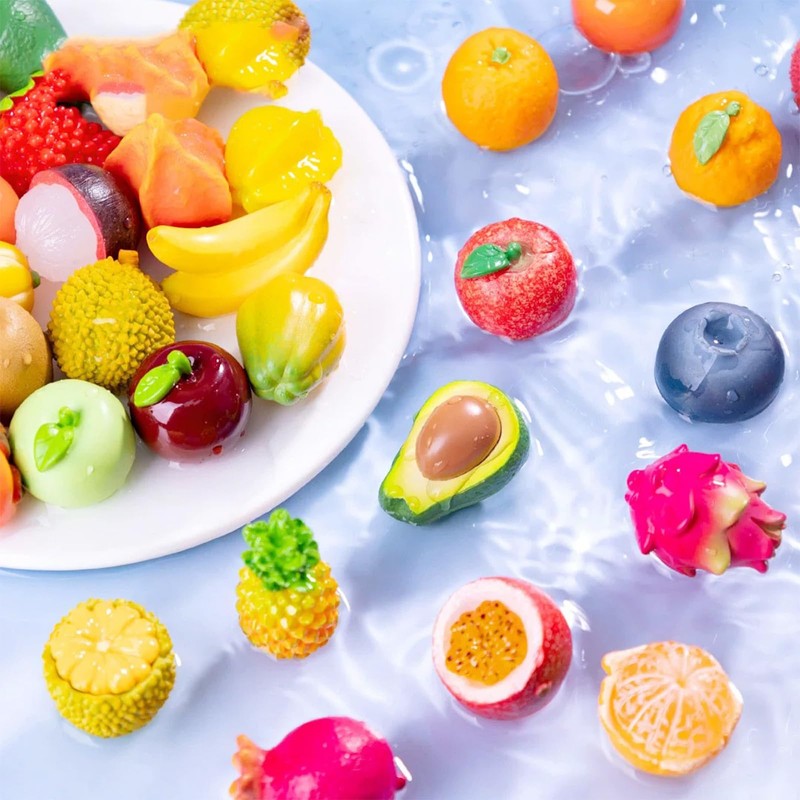 Cayway 48 Pz Mini Frutta in Resina, Mini Modelli di