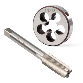 YUEARN 1/2"-28 UNEF Tap and Die Set, 1/2 x 28 HSS Machine Tap Die Set Right Hand Tap and Round Thread Die