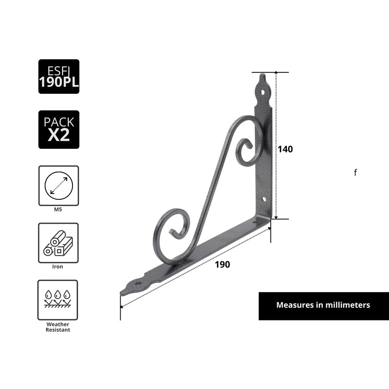 DOJA Barcelona | Forged Shelf Brackets | Cast Iron Shelf