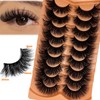 VOCOAK Mink Lashes Fluffy 20mm Long C Curl, 3D Volume