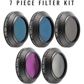 Ultimaxx 7 Piece Drone Camera Filter Bundle Kit for DJI Mavic Quadcopters Includes: ND4, ND8, ND16, UV, and CPL Filter, Cleaning Cloth, and Carrying Case; Made of Aluminum Alloy