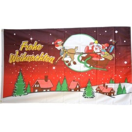 Flaggenfritze Flag Merry Christmas Red + Free Sticker