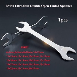 Double End Spanner Vogueing Tool 11x13MM Ultra Thin Spanner Open Ended Flat Spanner Metric for Use Under Limited Space Conditions (Pack of 1)