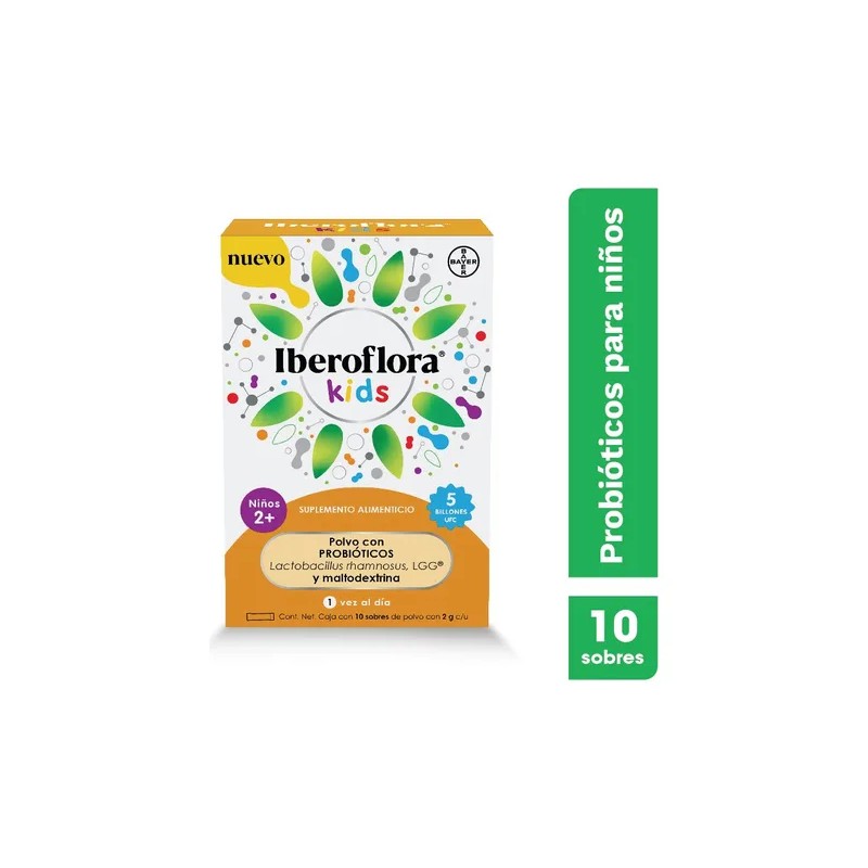 Iberoflora Kids Probióticos Para Niños Con Maltodextrina Sin Sabor