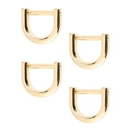 Healifty 4 Pieces Alloy D Ring Setting Bag Ring Semicircular D Shape Rings for Luggage Clothing Backpack Belt Accessories (Golden)