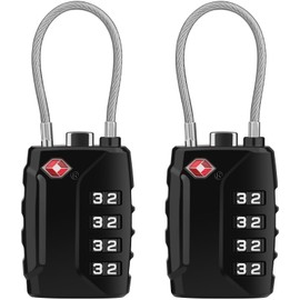 Diyife TSA Luggage Locks, [Upgraded] Pack of 2 4-Digit Security Lock Combination Locks Code Lock for Travel Suitcase, Backpack, Luggage Bag, Sports Bags - Black