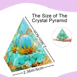 Saefheled Saefheled The Flower of Life Orgonite Pyramid,Positive Energy Turquoise Orgone Crystal Healing Pyramid,for Reduce Stress, Balance Chakra,Meditation Attract Luck,Accumulate Wealth and Health