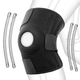 LizzVicc, Rodillera con Estabilizadores Laterales y Almohadilla de Gel | Soporte de Compresión para Rótula | Alivio de Dolor por Menisco, Artritis y Lesiones | Transpirable y Ajustable | Unisex Deportiva