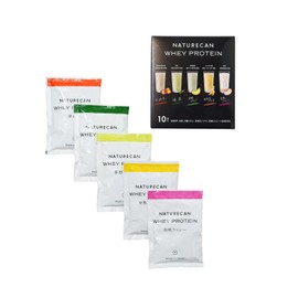 Naturecan ホエイプロテイン (プロテイン 21g)ダイエット/低糖質/低脂質 (30g×10包, 抹茶、白桃ラッシー、甘熟王バナナ、芳醇メロン、安納芋各2)