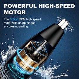 Guryo Nose Hair Trimmer for Men - 16000RPM Motor, LED Power Display, Portable Electric Ear & Eyebrow Grooming Kit, Nose Hair Cutter & Remover, Face & Body Clipper, Gift for Men