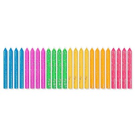 Papyrus Birthday Candles, Neon Glitter (24-Count)