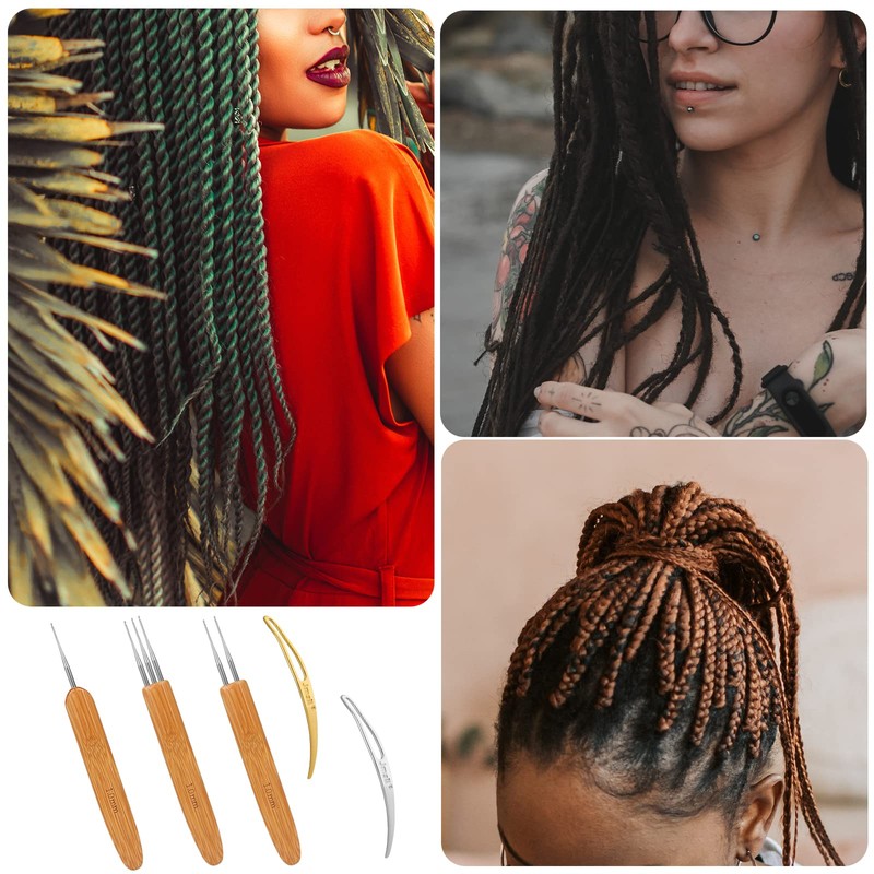AIEX Pack of 5 dreadlock hook tool, hair crochet hook