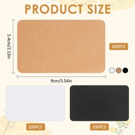 GTNCE Pack of 300 Kraft Paper Cards, Cards to Design Yourself, Blank Index Cards, Small Cards for Labelling, Postcards Blank for DIY, Learning, Greeting Cards, Invitations (Brown/White/S Black)