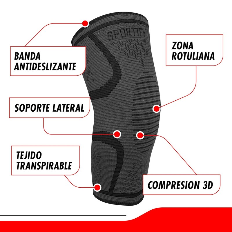 SPORTIFY - 2 Rodilleras de Compresión Ortopedicas para Dolor de