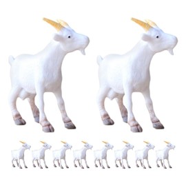 Cabilock Pack of 10 Realistic Goat Figures, Miniature Goat Decorations for Lawn and Garden Decoration, Simulated Micro Landscape Goat Statues