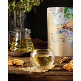 Gardenika Organic Sleep Loose Leaf Tea with Chamomile and Lavender Flowers, Herbal Caffeine Free Leaves, Ayurvedic Blend - 3 Pack