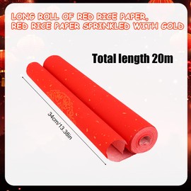 Red Xuan Scroll Paper, Chinese Couplet Paper Red Rice Paper Roll Chinese Red Paper Chinese Calligraphy Spring Red Paper Chunlian Duilian for Chinese New Year Decoration