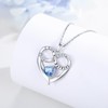 TANGPOET March Aquamarine Birthstone Necklace for Women Girls Sterling Silver