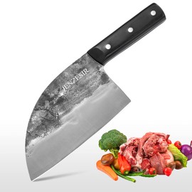 JENZESIR Manual Forged Kitchen Knife,Chinese Chef Knife and Meat Cleaver Knife,Forging High-carbon Steel Serbian Butcher Knife with Full-Tang Handle for Home, Kitchen & Restaurant BBQ or Camping