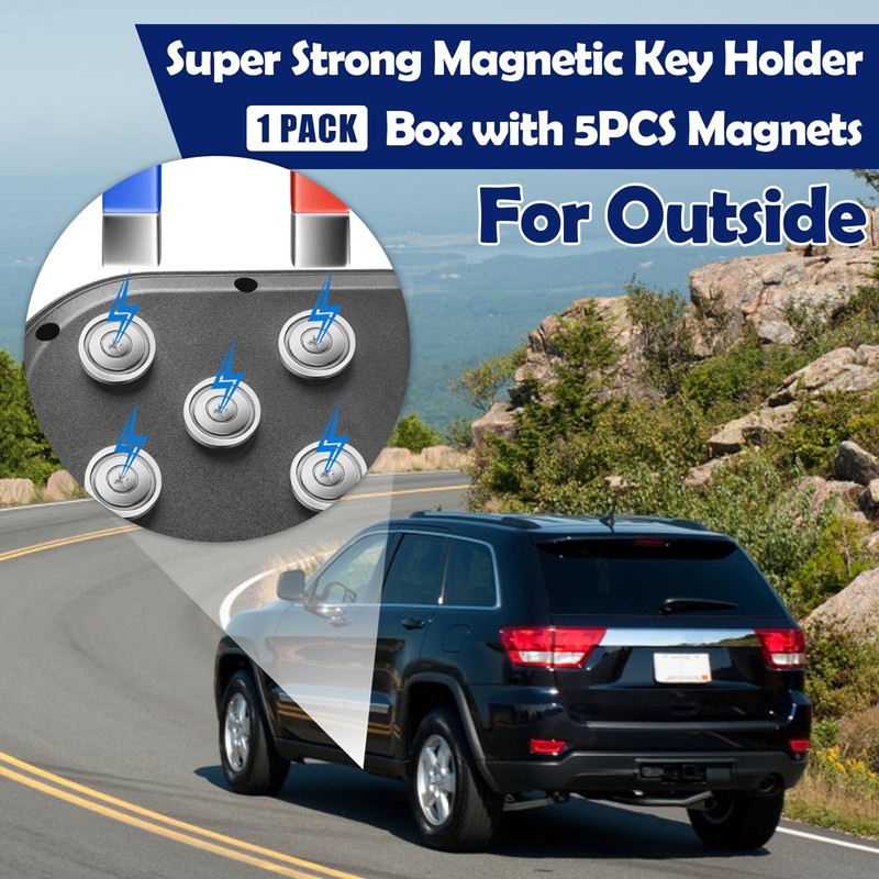 Magnetic Key Holder with Lock, COITEK Magnetic Key Box Hidden