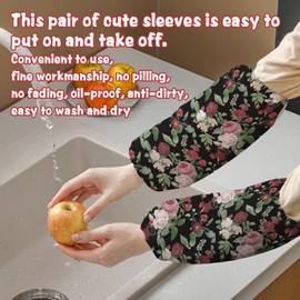 Multi-Purpose Kids Apron Set with Large Pockets,Hat and Oil and Stain Resistant Home Kitchen Arm Sleeve,Suitable for Kids Cooking,Baking,Gardening,Housework