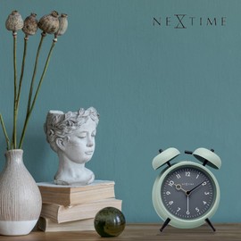 NEXTIME Golden Hour Desk Clock Alarm Clock Stylish Silent Bell European Table Clock Bedroom Compact Small Cool