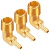 Uenede 3PCS Brass 3/8"NPT Male to 1/4" Barb 90 Degrees