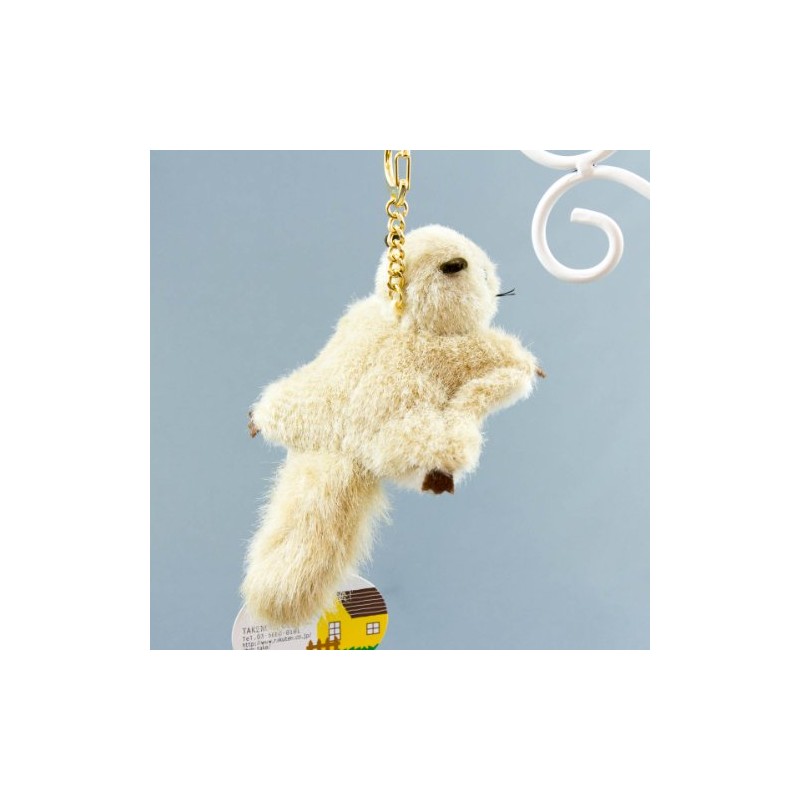 Flying Squirrel Keychain Beige