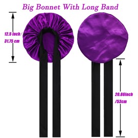 3 Pcs Silk Bonnet for Sleeping, Hair Bonnets with Tie Band Satin Bonnet for Women Night Sleep Caps Natural Curly Hair (Set_A)