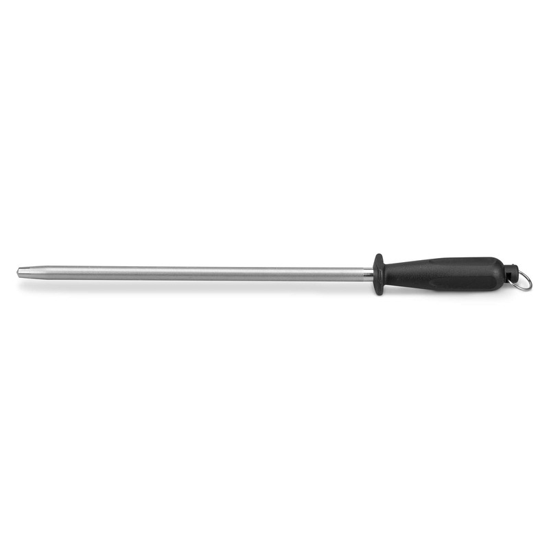 Premium Diamond Finished Black Carbon Steel Knife Sharpening Rod, 12