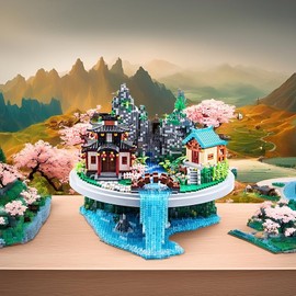 7626 PCS Micro Building Blocks Set Chinese Peachtree Model for Adults Decorative Creative Present for Adult Age of 14+ Cherry Blossom Tree Building Set