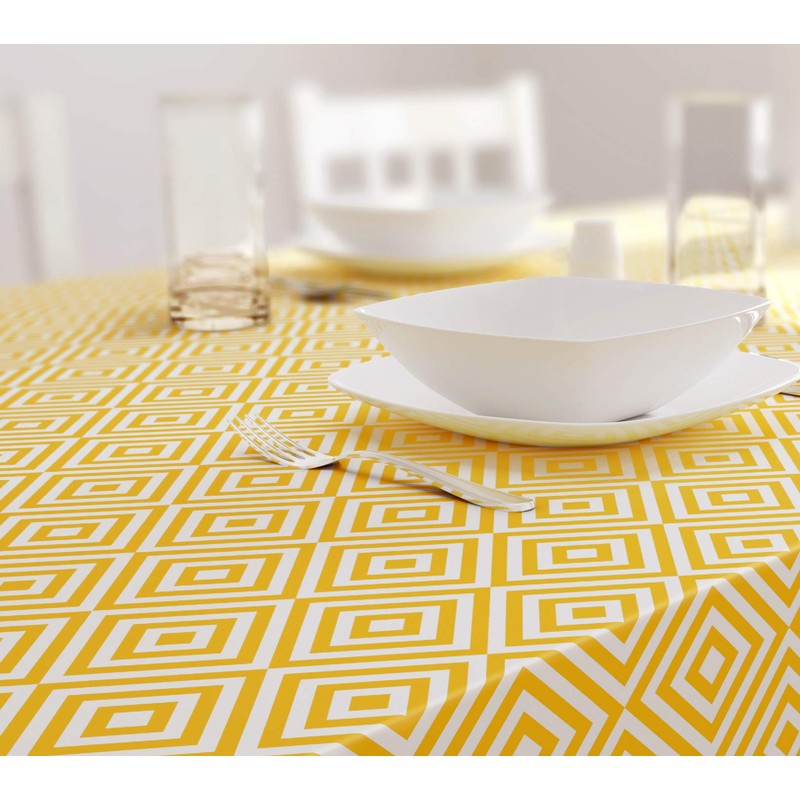 Dehaus® Wipe Clean Table Cloth - Small Ochre Geo Diamond