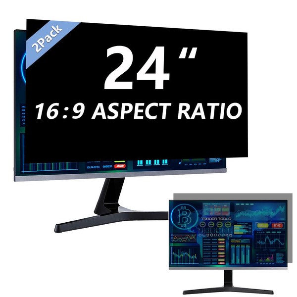 2 Pack Computer Privacy Screen 24 Inch for 16:9 Widescreen