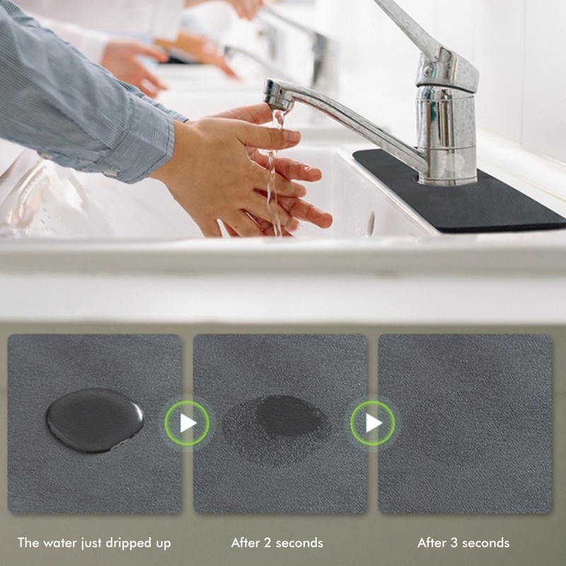 Splash Guard for Sink Faucet Diatomite Super Absorbent Fast Drying