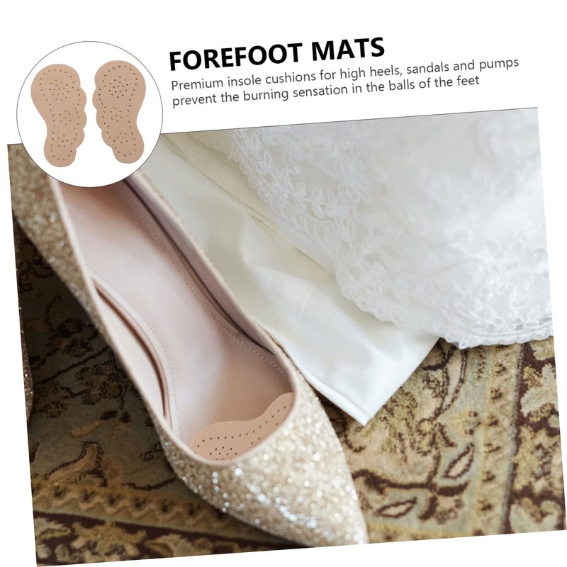Baluue 2pairs Beige Anti- Forefoot Mats Absorb Sweat High Heel