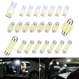 ZKFAR 24 Pack Dome Light LED Car Bulb Kit Set, T10 31 mm 42 mm Festoon Bulbs, Interior Car Lights Bulbs, LED Replacement Bulbs for Car Dome Map Door Courtesy License Plate Lights (White)