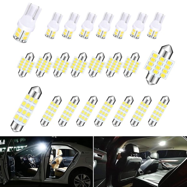 ZKFAR 24 Pack Dome Light LED Car Bulb Kit Set,
